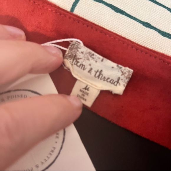 Hem & Thread mini-skirt in burnt red soft microfiber suede-Medium-NWT - Picture 6 of 10